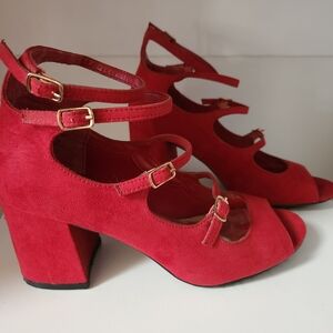 Hot Tomato Strappy Red Heels